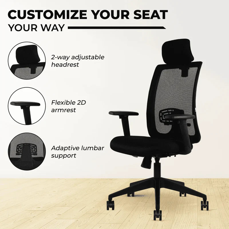 black brio high back office chair
