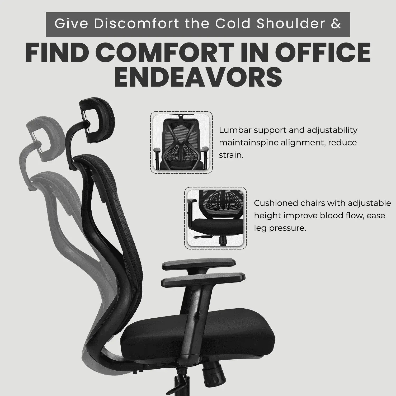 ergolux black high back ergonomic office chair