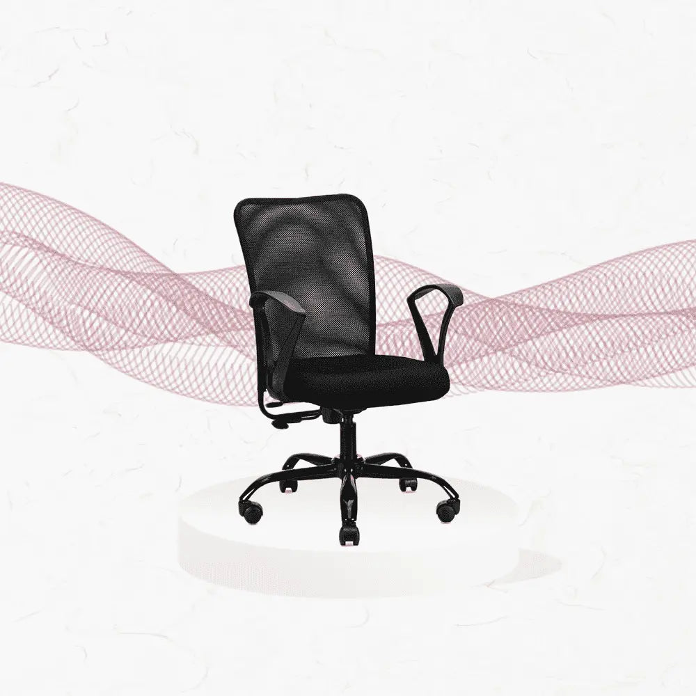 magna black mid back office chair