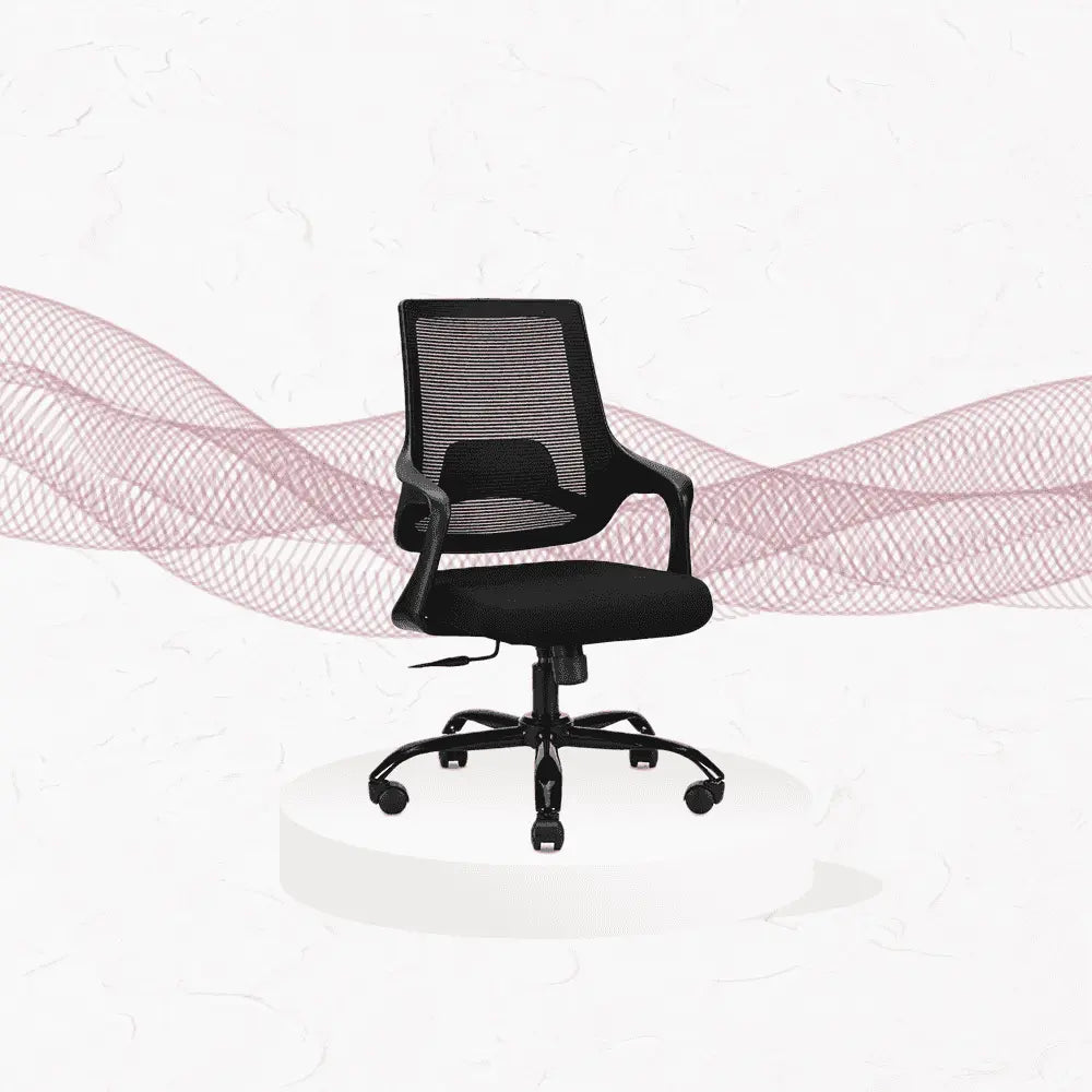 black pearl mid back ergonomic chair