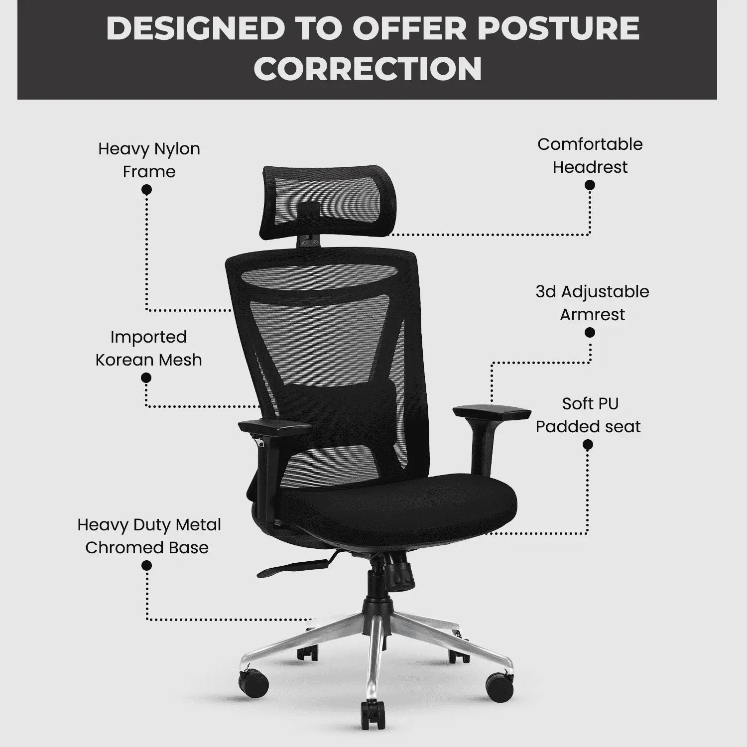 zillion black high back office chair