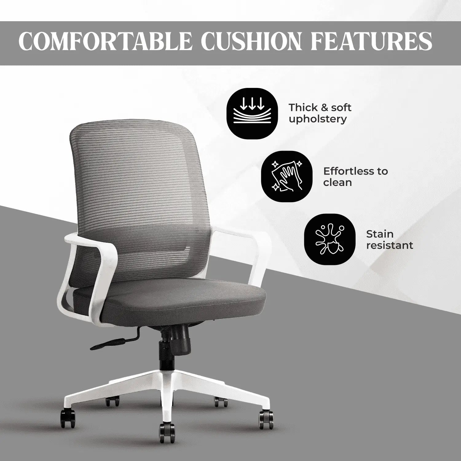 rico white grey office chair